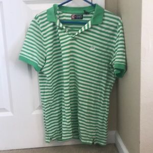 Medium chaps green striped polo